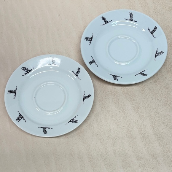 Porsgrund Norway Demitasse Cups & Saucers Porcelain RARE Set of Two - Picture 7 of 10